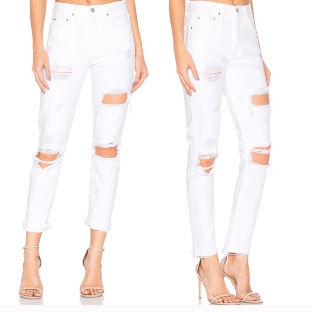 GRLFRND • Karolina Distressed White Denim